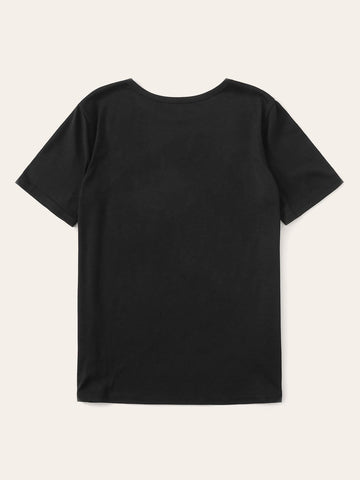 Letter And Cartoon Graphic Tee