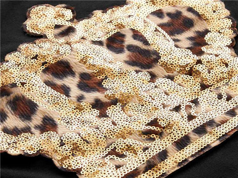 Contrast Sequin And Leopard Tee