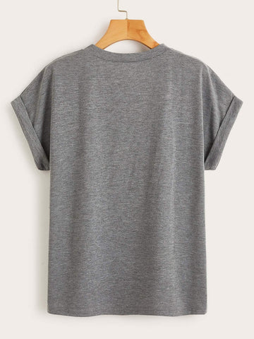 Sunflower & Letter Print Tee
