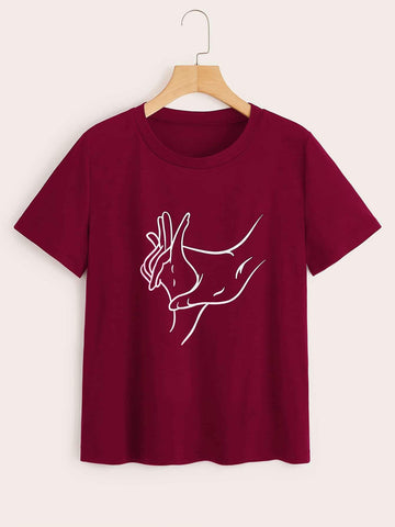 Gesture Print Short Sleeve Tee