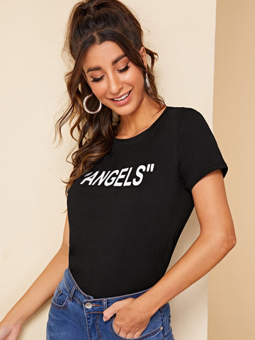 Letter And Wings Print Tee