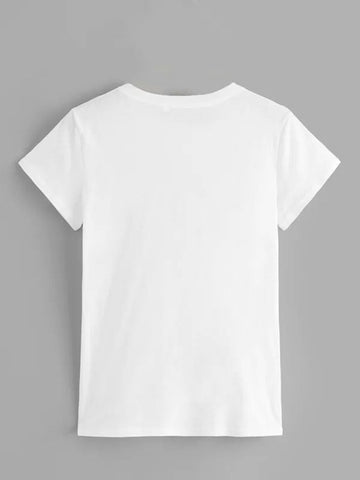 Tropical Letter And Cat Print Tee