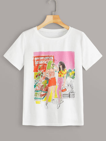 Figure Print Tee