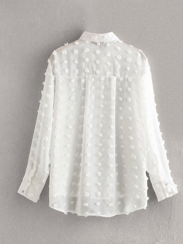 Swiss Dot Sheer Blouse