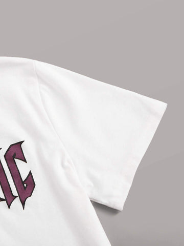 Letter Graphic Crop Tee