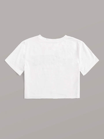 Letter Graphic Crop Tee