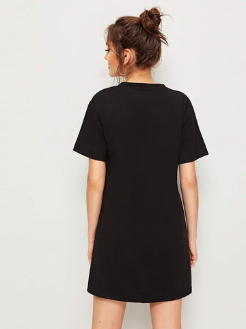 Hand Print T-shirt Dress