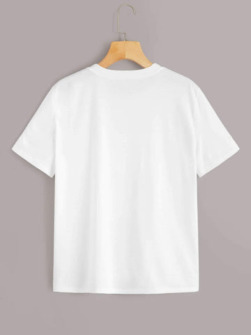 Letter & Figure Graphic Tassel Detail Tee