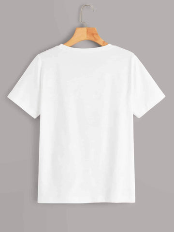 Figure Print Tie Front Tee