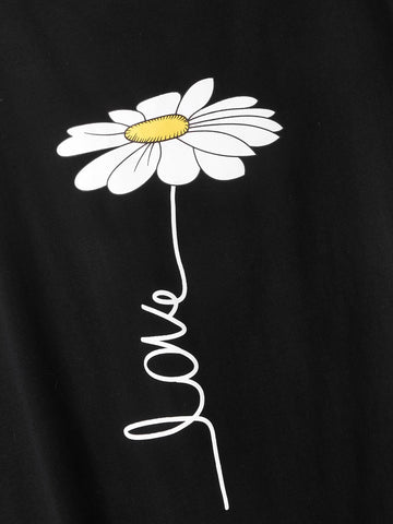 Large Floral Print Tee