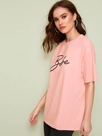 Letter Graphic Drop Shoulder Tee