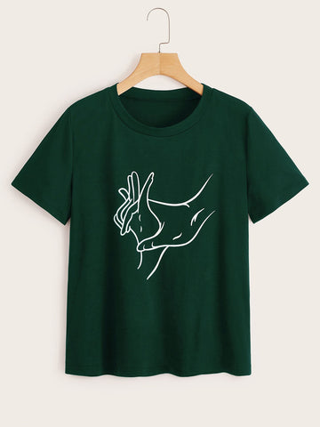 Gesture Print Short Sleeve Tee