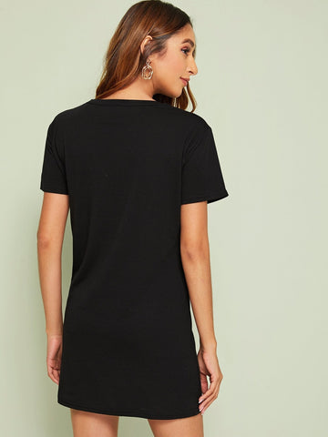 Choker Neck Tee Dress