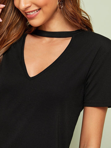 Choker Neck Tee Dress