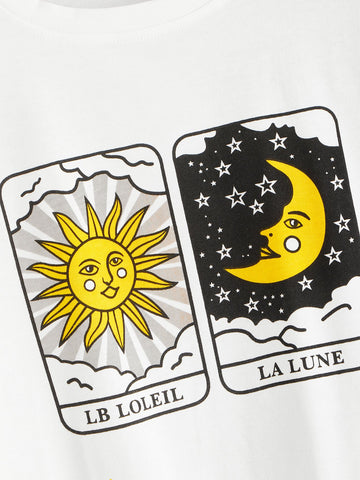 Galaxy & Letter Graphic Tee