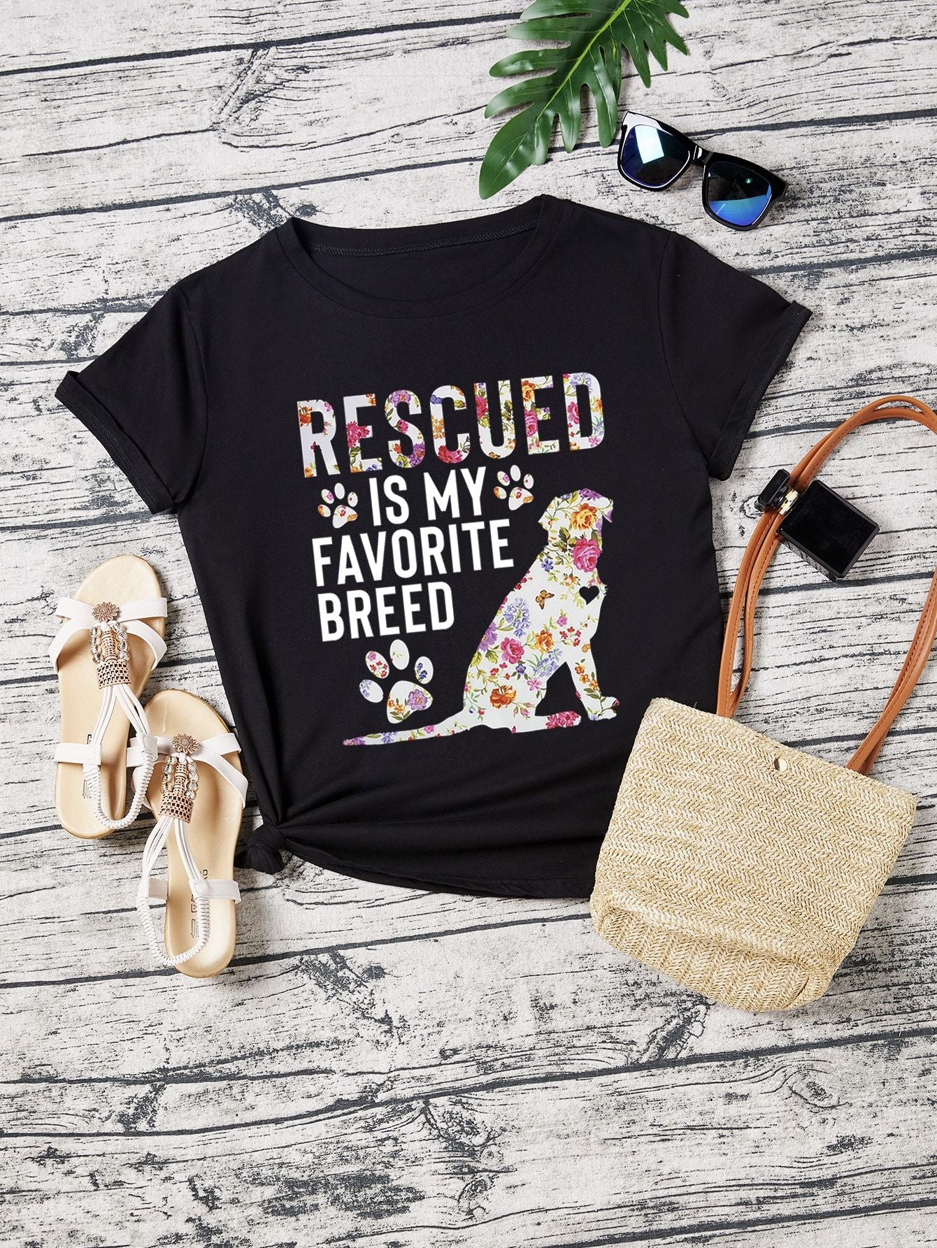 Letter & Dog Graphic Tee