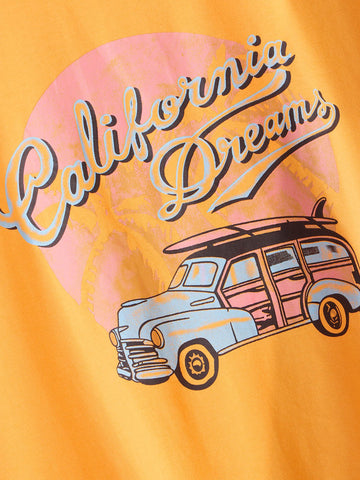 Letter And Car Graphic Tee