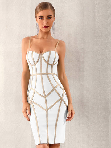 Adyce Zip Back Bustier Bandage Slip Dress