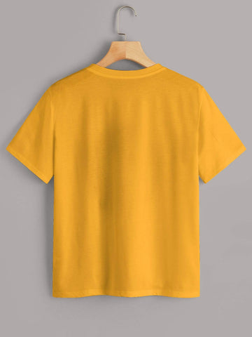 Round Neck Figure Print Tee