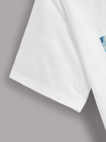 Hand And Abstract Print Tee