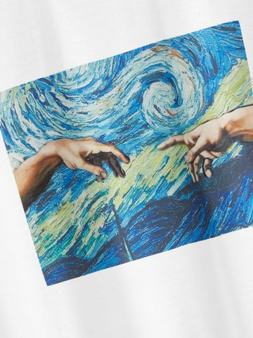 Hand And Abstract Print Tee
