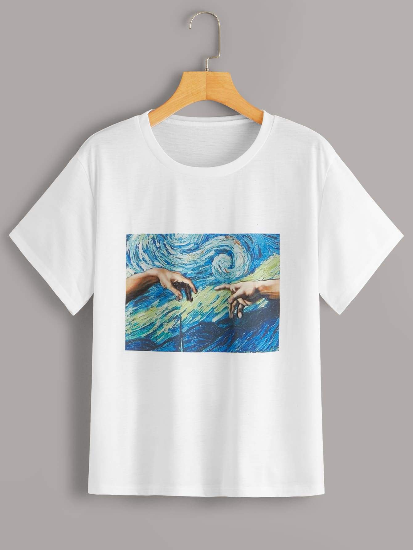 Hand And Abstract Print Tee