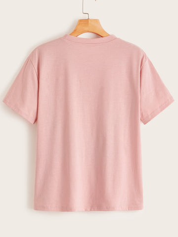Letter & Tropical Print Tee