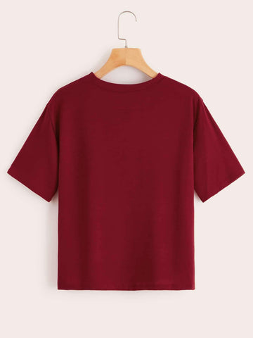 Figure Print Bow Front Tee