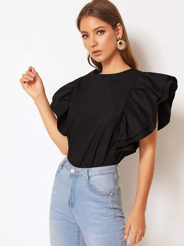 Ruffle Sleeve Blouse