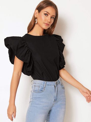 Ruffle Sleeve Blouse