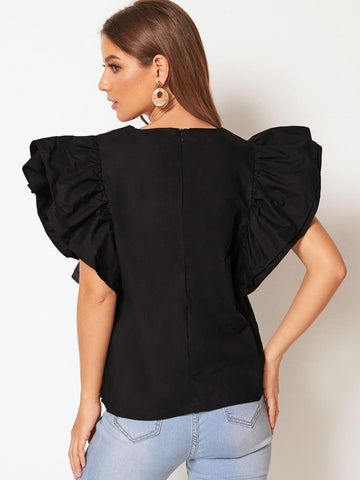 Ruffle Sleeve Blouse