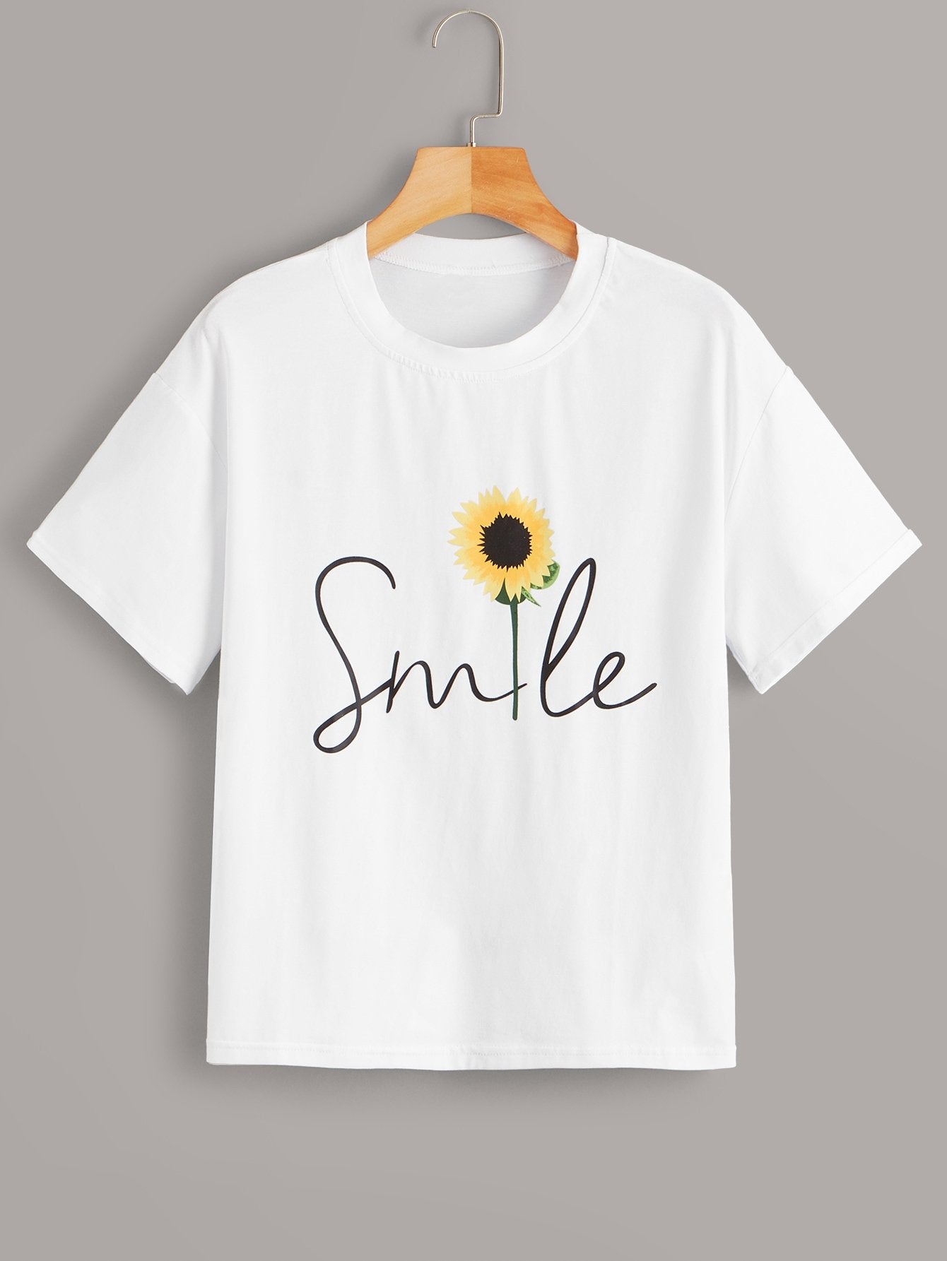 Sunflower & Letter Graphic Tee