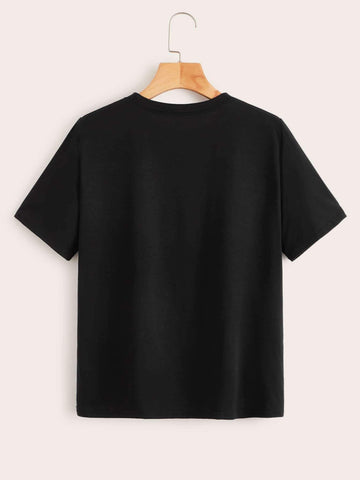 Figure Print Stereo Flowers Tee