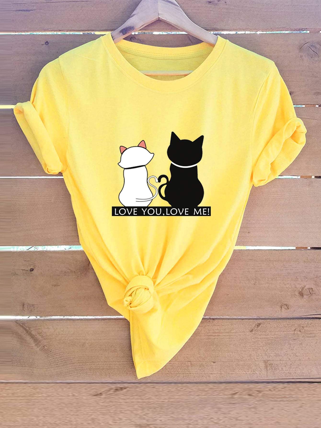 Cat And Slogan Graphic Tee