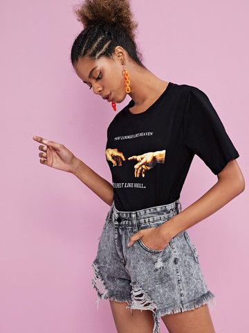 Hand And Letter Graphic Tee