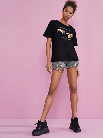 Hand And Letter Graphic Tee