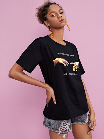 Hand And Letter Graphic Tee