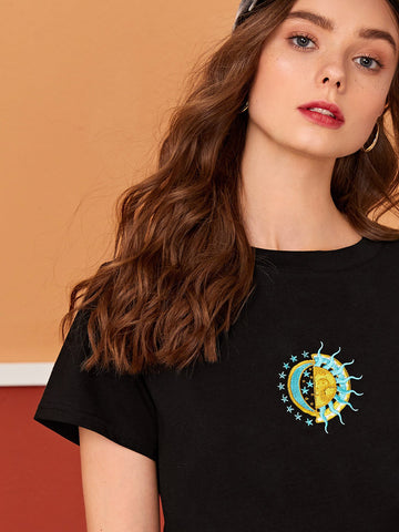 Day & Night Embroidery Tee