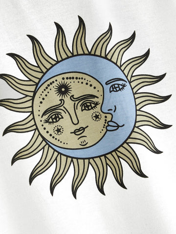 Sun Print Round Neck Tee