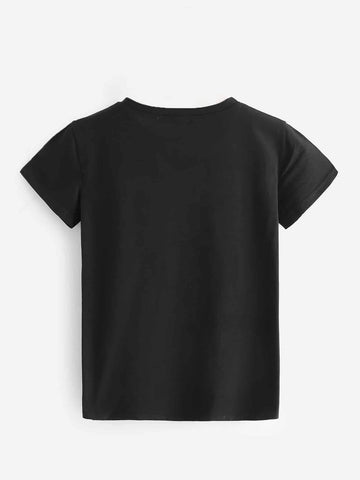 Slogan And Sunflower Print Tee