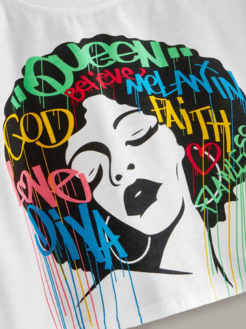Graphic Print Crop Tee