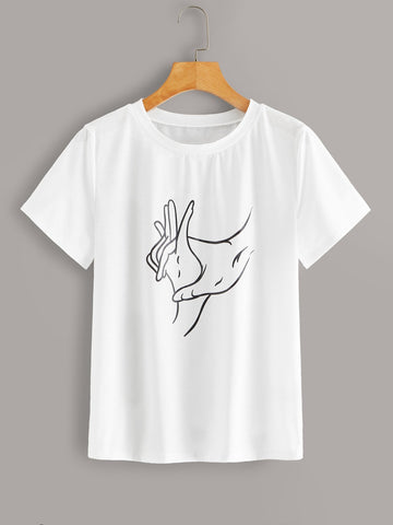 Gesture Print Short Sleeve Tee