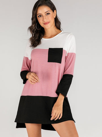 Cut And Sew High Low Tee Dress