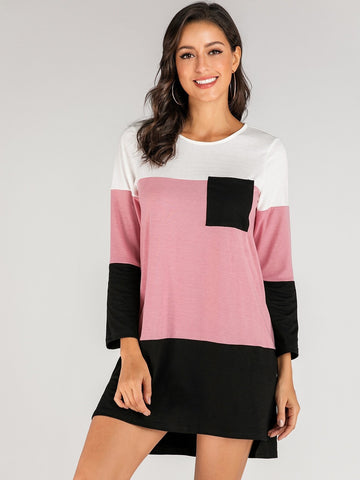 Cut And Sew High Low Tee Dress