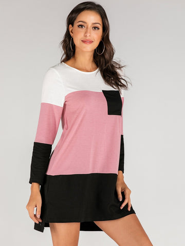 Cut And Sew High Low Tee Dress