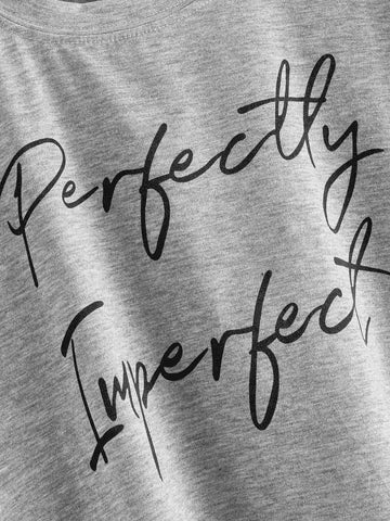 Slogan Graphic Round Neck Tee