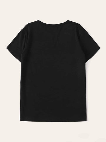 Slogan Graphic Round Neck Tee