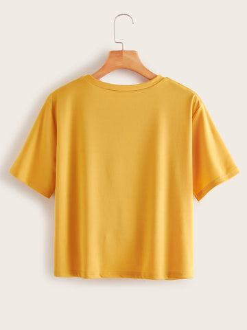 Cartoon Graphic Round Neck Tee