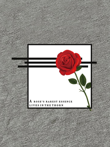 Round Neck Rose And Slogan Graphic Tee