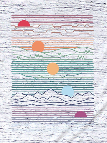 Round Neck Space Dye Geo Print Tee